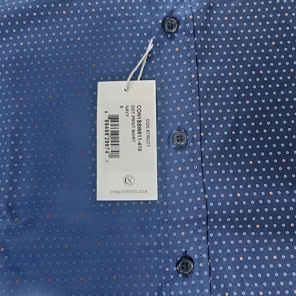 Con.Struct Shirt Mens S Lot of 2 Slim Fit 4 Way Stretch Geometric Polka Dots NEW - Picture 4 of 16